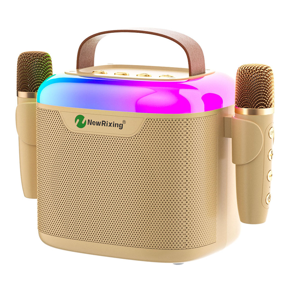 NEWRIXING NR8805 Wireless Bluetooth Speaker with Dual TWS Handheld Noise Reduction Microphone