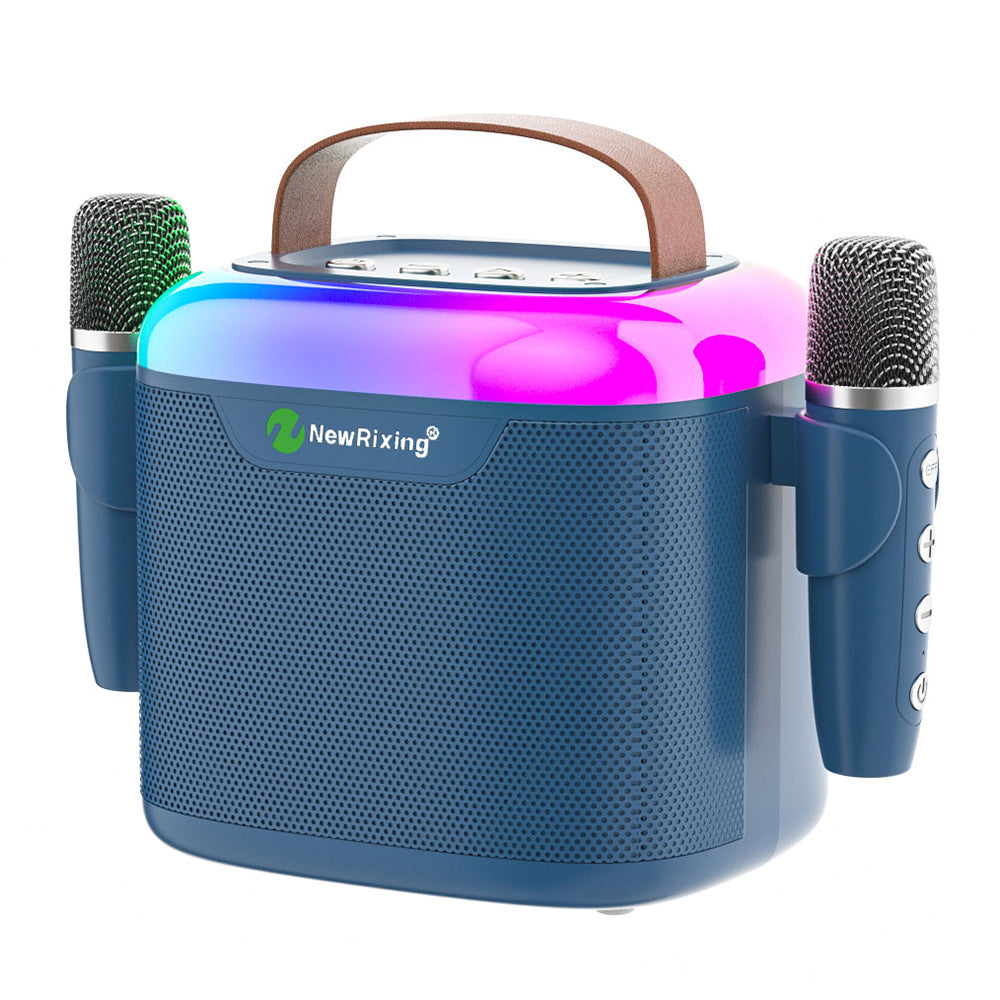 NEWRIXING NR8805 Wireless Bluetooth Speaker with Dual TWS Handheld Noise Reduction Microphone