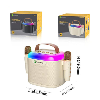 NEWRIXING NR8805 Wireless Bluetooth Speaker with Dual TWS Handheld Noise Reduction Microphone