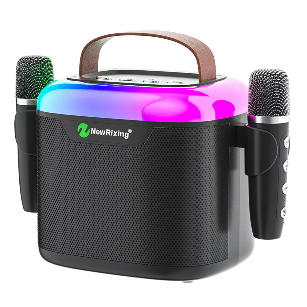 NEWRIXING NR8805 Wireless Bluetooth Speaker with Dual TWS Handheld Noise Reduction Microphone