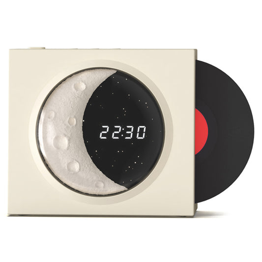 X09 Vinyle Plate Moon Style Alarm Clock Bluetooth Speaker Stereo Sound Wireless Subwoofer