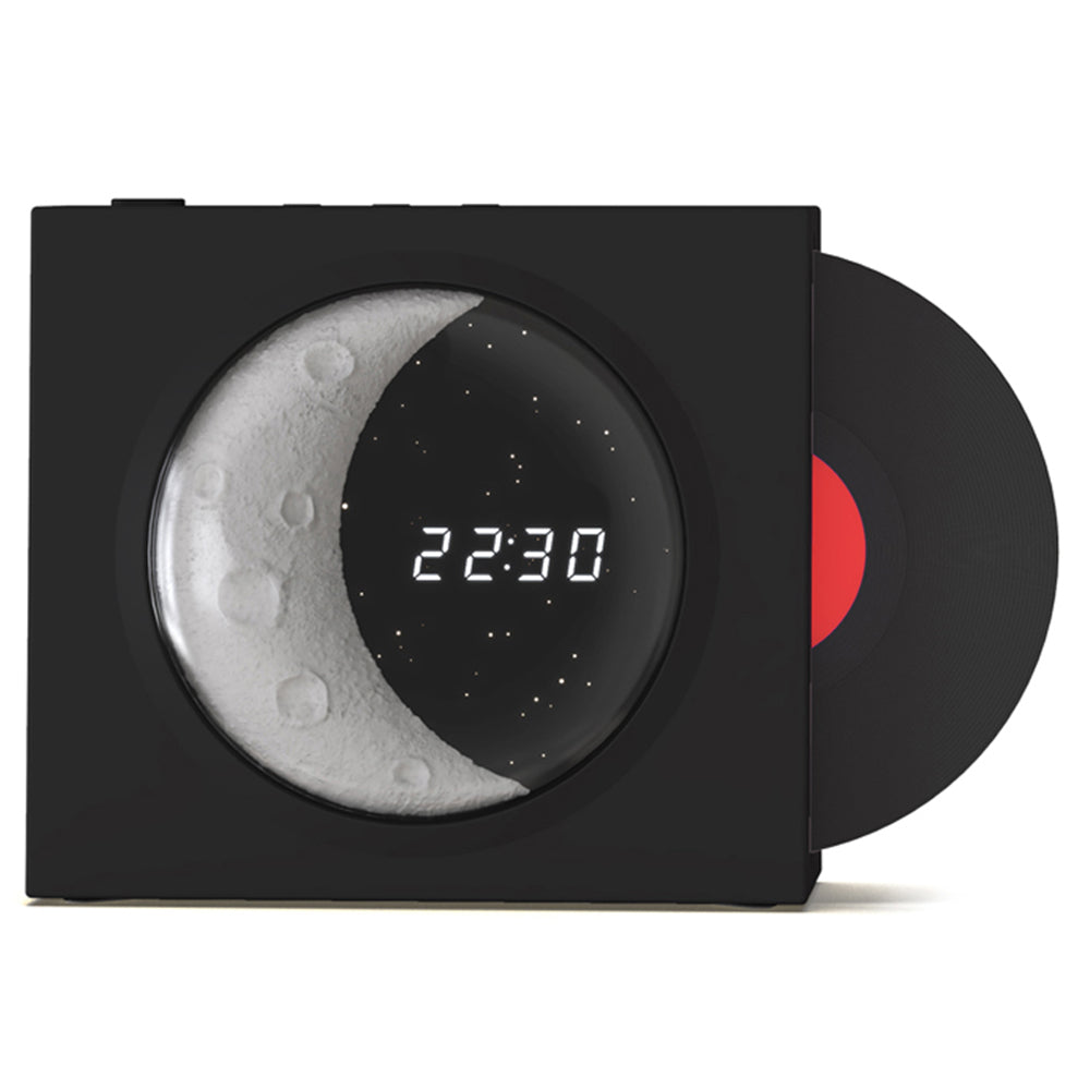 X09 Vinyle Plate Moon Style Alarm Clock Bluetooth Speaker Stereo Sound Wireless Subwoofer