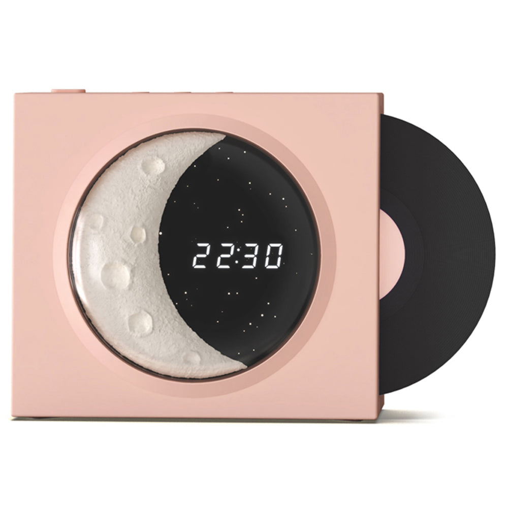 X09 Vinyle Plate Moon Style Alarm Clock Bluetooth Speaker Stereo Sound Wireless Subwoofer