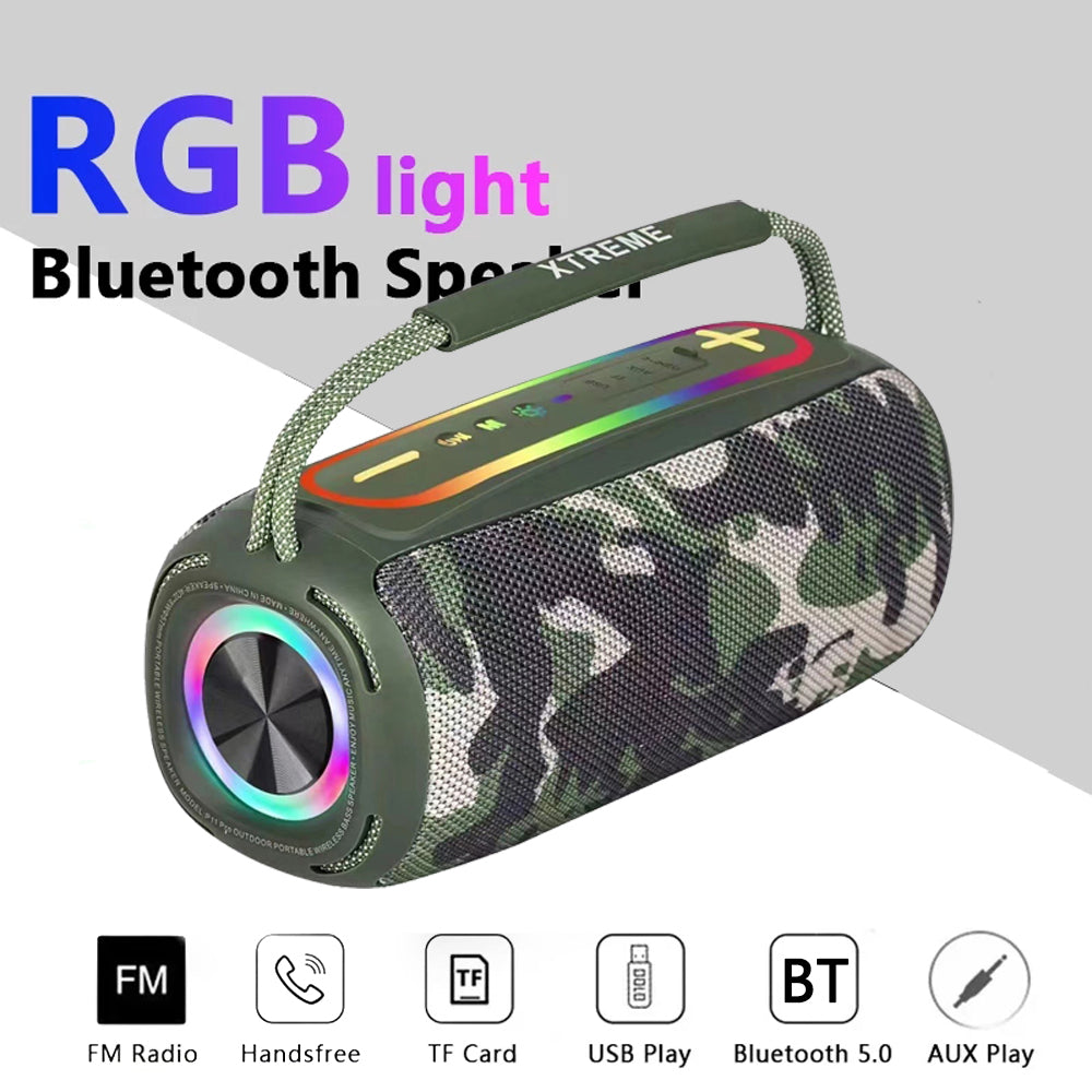 P11 Pro 20W High Power RGB Colorful LED Outdoor Speaker TWS Stereo Bluetooth Subwoofer with FM Radio