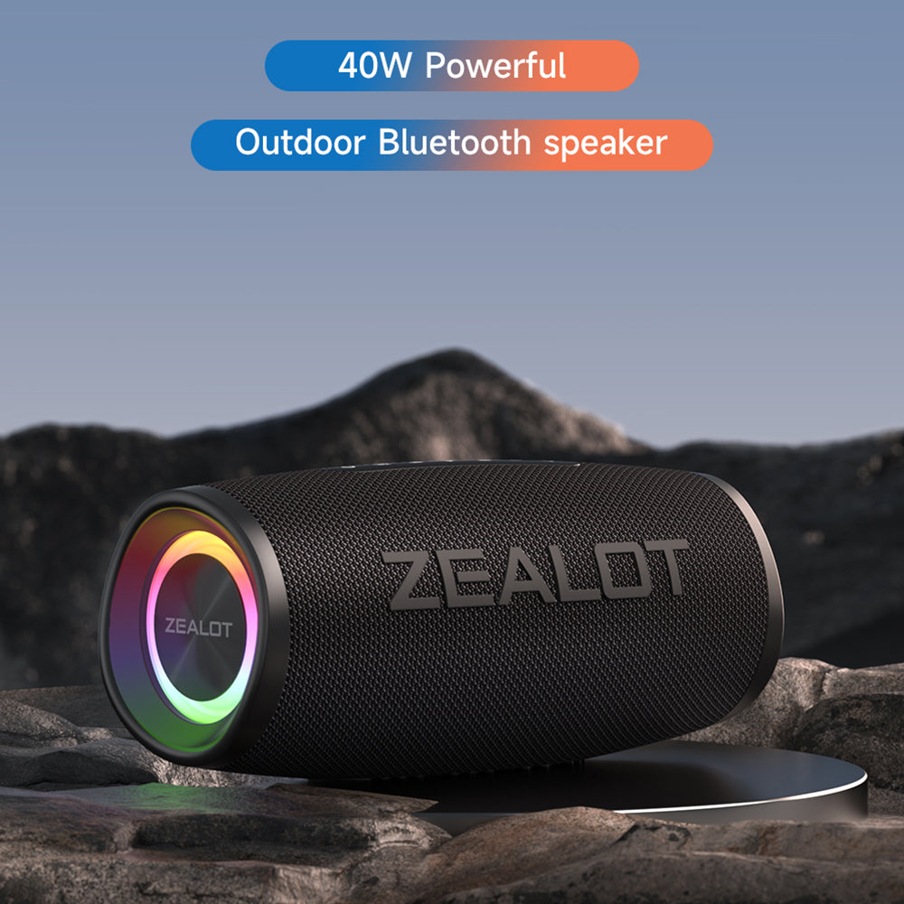 ZEALOT Fanatic S56 40W Outdoor Bluetooth Speaker IP67 Waterproof Bass Audio Subwoofer Wireless Speaker