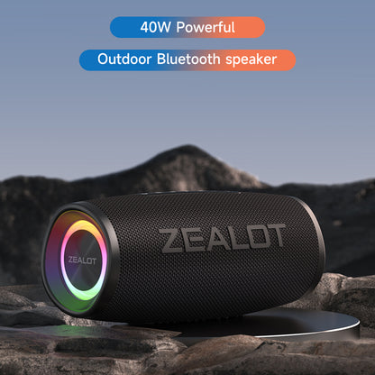 ZEALOT Fanatic S56 40W Outdoor Bluetooth Speaker IP67 Waterproof Bass Audio Subwoofer Wireless Speaker