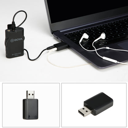 BOYA BY-EA2 USB External Sound Card PC Laptop USB to 3.5mm Headset Microphone Audio Box Adapter