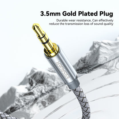 ESSAGER 3m Gold-Plated 3.5mm Aux to Elbow Dual RCA Adapter Cord Y-Splitter Cable for Smartphone, Speaker, MP3