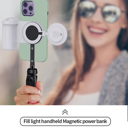 Phone Selfie Lamp Mini Foldable Magnetic LED Fill Light with 3 Light Modes for Video Recording