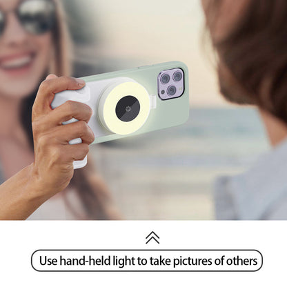 Phone Selfie Lamp Mini Foldable Magnetic LED Fill Light with 3 Light Modes for Video Recording