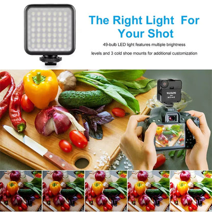 VLOGLITE W49 Mini Fill Light LED Camera Video Light Photography Cell Phone Live Streaming Beauty Lights