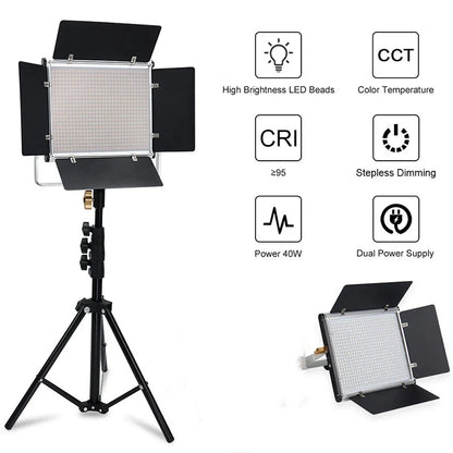 VLOGLITE W660S LED Video Light with Tripod Stand 3200-6500K Photography Studio Lighting for Video Film Recording