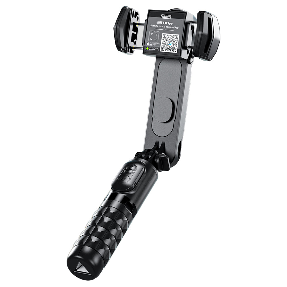 ESSAGER Anti-Shake Gimbal Stabilizer for Smartphone, Folding Selfie Stick Tripod Phone Holder with Fill Light