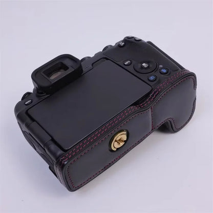 For Canon EOS R8 PU Leather Camera Bottom Case Half Body Protective Cover with Battery Opening