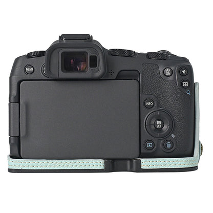 For Canon EOS R8 PU Leather Camera Base Battery Opening Design Detachable Protective Cover with Shoulder Strap