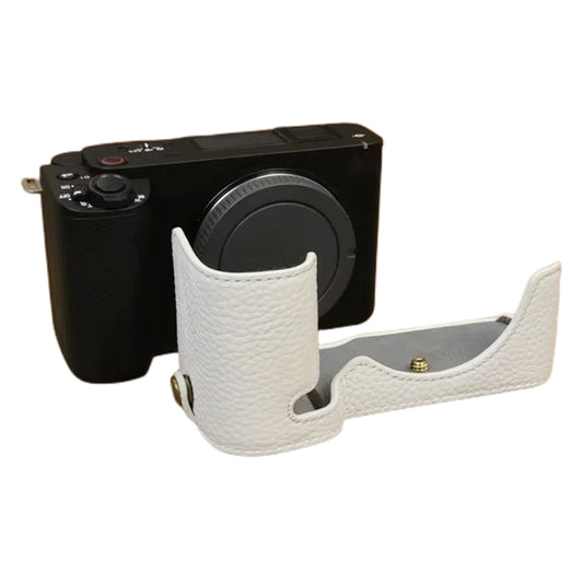 For Sony ZV-E1 Half Body Cover Genuine Cow Leather Camera Bottom Case with Battery Opening