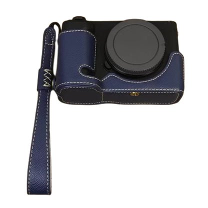 For Sony ZV-E1 Battery Opening Design PU Leather Camera Bottom Cover Half Body Case with Hand Strap