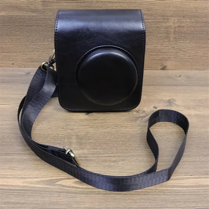 For Fujifilm Instax Mini 12 PU Leather Camera Bag Protective Cover with Shoulder Strap