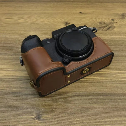 For Fujifilm X-S20 Anti-Scratch PU Leather Camera Bottom Cover Half Body Case Easy to Replace Battery