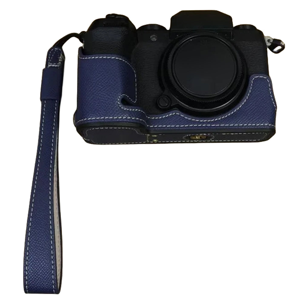 For Fujifilm X-S20 Camera PU Leather Bottom Case Battery Opening Design Half Body Cover with Hand Strap