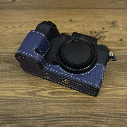 For Fujifilm X-S20 Camera PU Leather Bottom Case Battery Opening Design Half Body Cover with Hand Strap