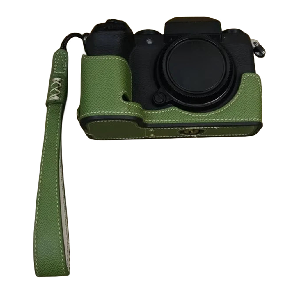 For Fujifilm X-S20 Camera PU Leather Bottom Case Battery Opening Design Half Body Cover with Hand Strap