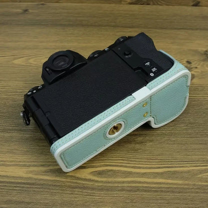 For Fujifilm X-S20 Camera PU Leather Bottom Case Battery Opening Design Half Body Cover with Hand Strap