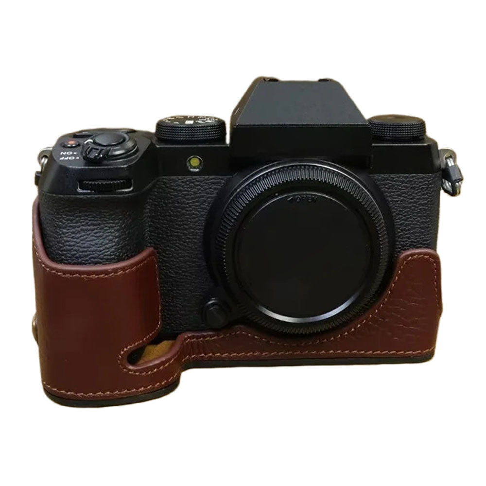 For Fujifilm X-S20 Genuine Cow Leather Camera Bottom Case Half Body Cover with Battery Opening