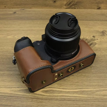 For Fujifilm X-S20 Detachable PU Leather Camera Bag Battery Opening Anti-scratch Case with Lens Bag