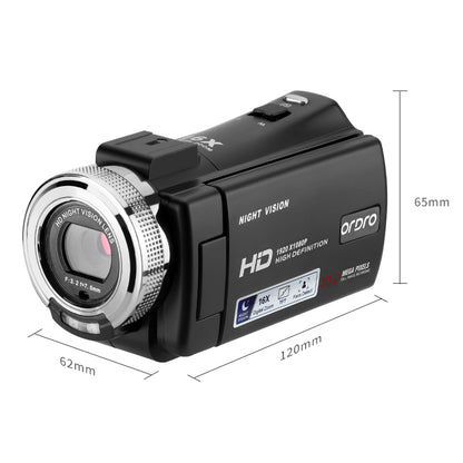 ORDRO V12 3.0 Inch Camcorder Video Camera IR Night Vision Vlogging Camera with Fill Light