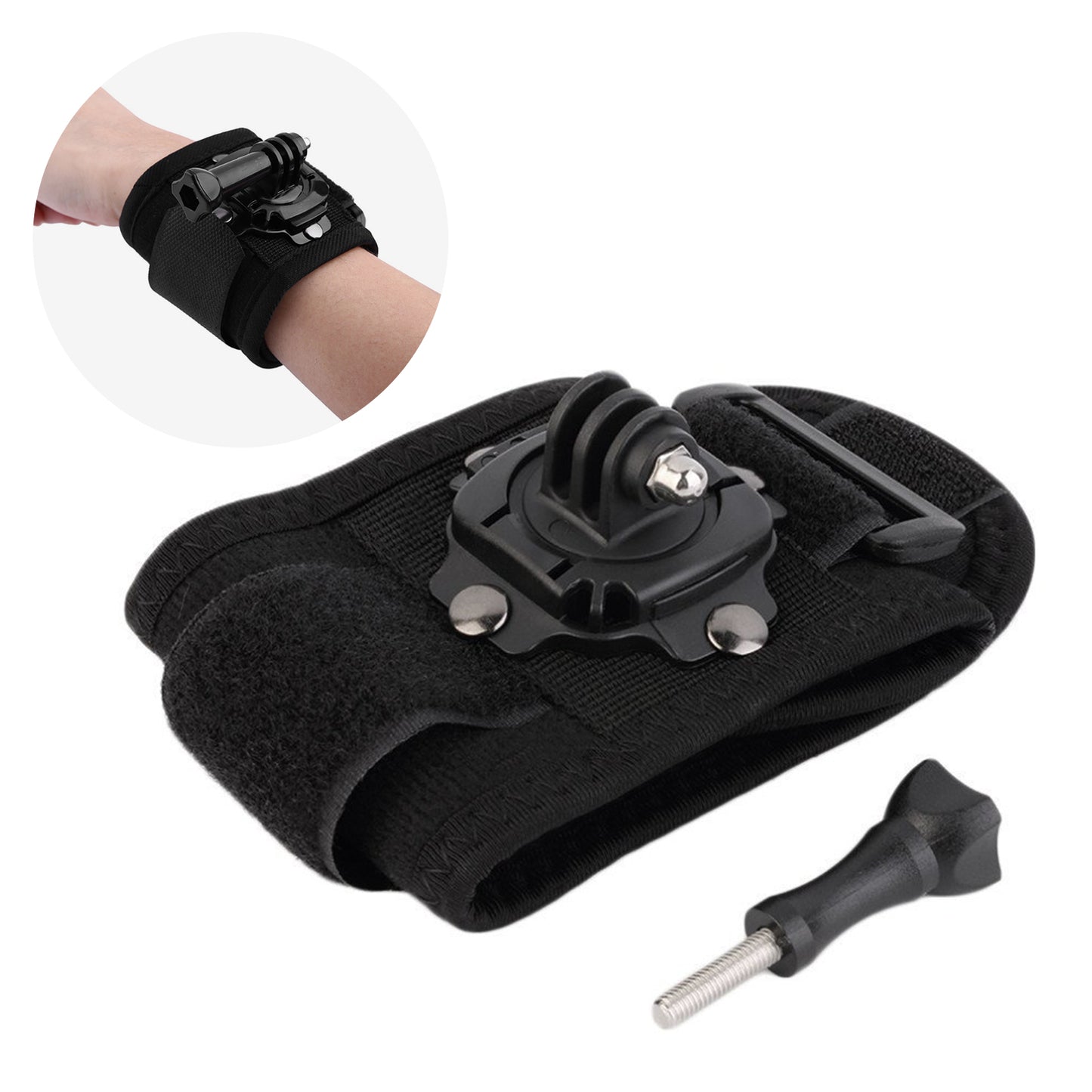 GP144 For GoPro Hero 4 / 5 / 6 / 7 / 8 / 9 / 10 / 11 360 Degree Rotation Wrist Strap Mount Holder Accessory