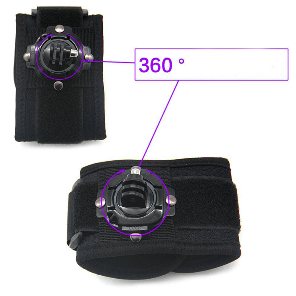 GP144 For GoPro Hero 4 / 5 / 6 / 7 / 8 / 9 / 10 / 11 360 Degree Rotation Wrist Strap Mount Holder Accessory