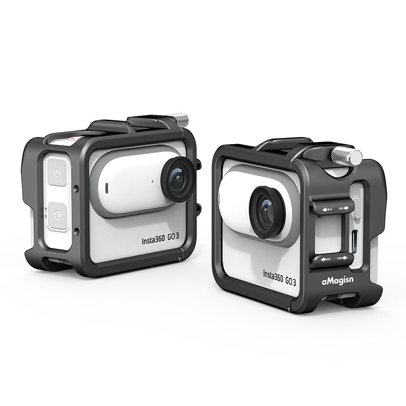 AMAGISN For Insta360 GO 3 Aluminum Alloy Camera Cage Protective Frame Expansion Bracket