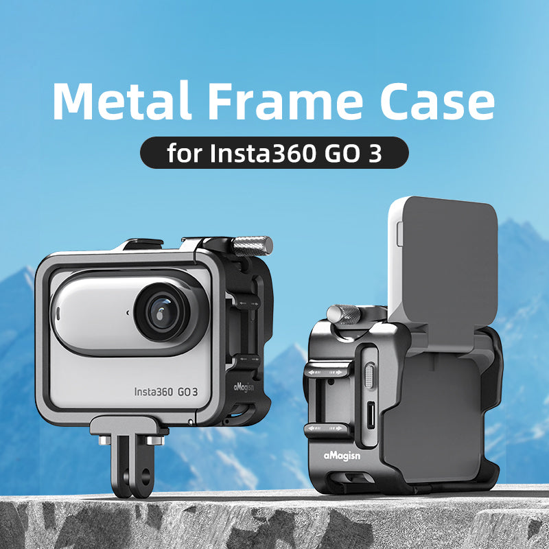 AMAGISN For Insta360 GO 3 Aluminum Alloy Camera Cage Protective Frame Expansion Bracket