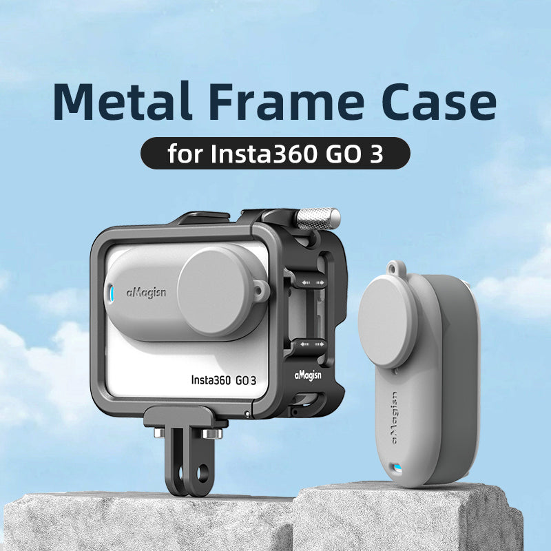 AMAGISN For Insta360 GO 3 Aluminum Alloy Camera Cage Protective Frame Expansion Bracket