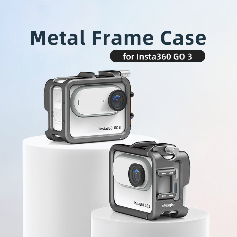 AMAGISN For Insta360 GO 3 Aluminum Alloy Camera Cage Protective Frame Expansion Bracket