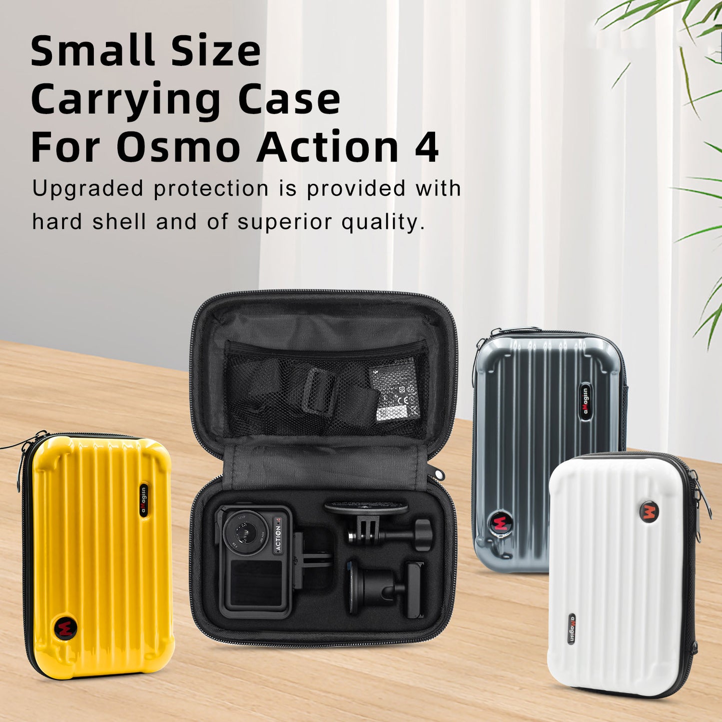 AMAGISN For DJI Osmo Action 4 / 3 Sports Camera PC+Nylon Storage Bag Shockproof Carrying Case