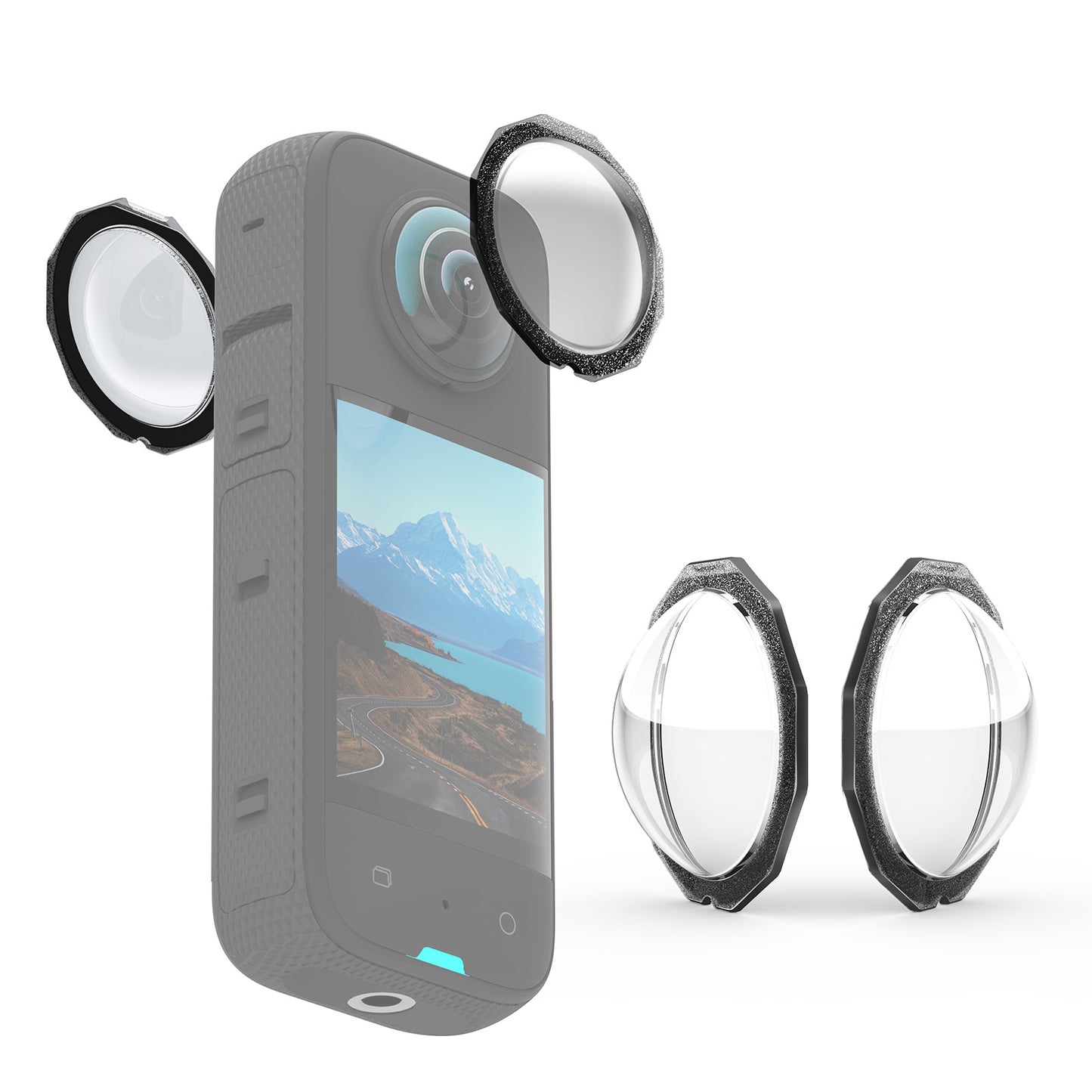 AMAGISN 1 Pair PMMA Sticky Lens Guard for Insta360 X3 Camera Anti-scratch Lens Protector