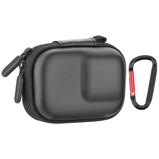 BRDRC Storage Bag for Osmo Action / 3 / 4 / GoPro 9 / 10 / 11 Camera PU Leather Carrying Case with Carabiner