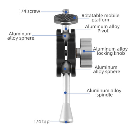 BEXIN TM-4 Magic Arm Adapter Aluminum Alloy Flexible Ball Camera Light Bracket