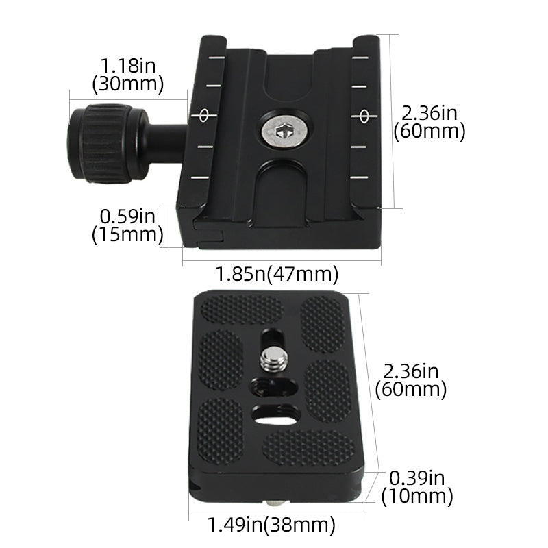 BEXIN QR-60S Camera Tripod Quick Release Plate Aluminum Alloy Tripod Head Screw Adapter Mount