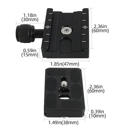 BEXIN QR-60S Camera Tripod Quick Release Plate Aluminum Alloy Tripod Head Screw Adapter Mount