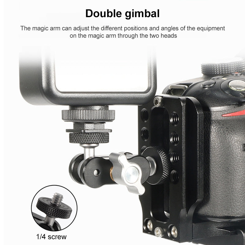 BEXIN TM-2 Magic Arm with Double Ballhead 1 / 4 Screw Aluminum Alloy Magic Arm for Camera LED Light Monitor