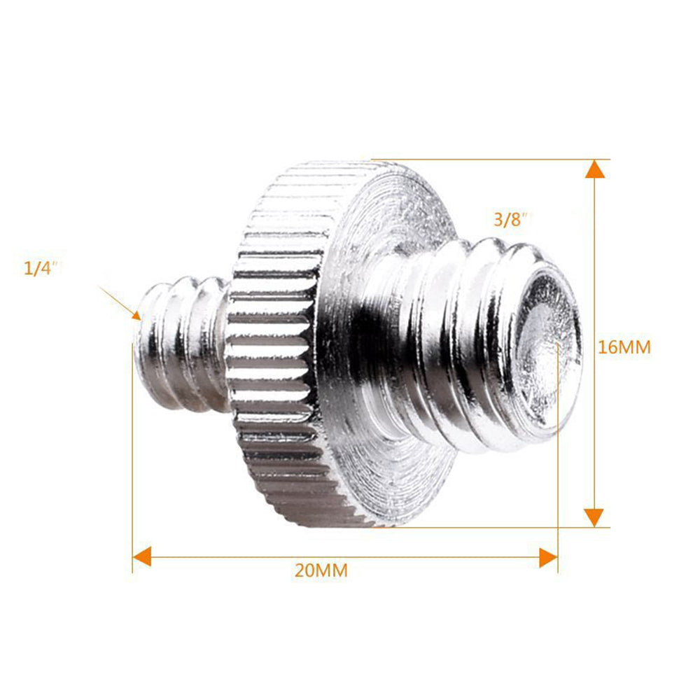 F005 3 / 8 inch to 1 / 4 inch Threaded Camera Tripod Iron Screw Adapter Double Head Mounting Screw Converter