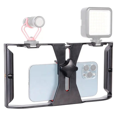 D017 Universal Phone Cage Video Stabilizer Grip Vlogging Film Making Smartphone Frame for iPhone Android