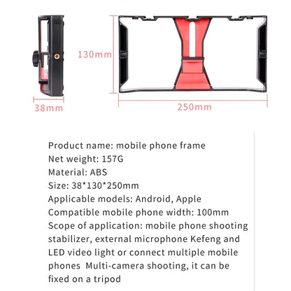 D017 Universal Phone Cage Video Stabilizer Grip Vlogging Film Making Smartphone Frame for iPhone Android