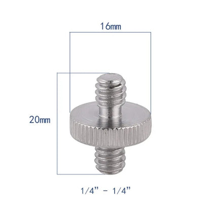 F004 1 / 4 inch to 1 / 4 inch Threaded Iron Screw Adapter Camera Tripod Mounting Double Head Screw Converter