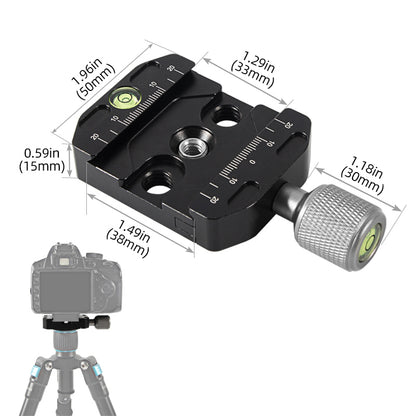 BEXIN QR-50N Camera Tripod Quick Release Plate Base Aluminum Alloy SLR Camera Tripod Mount Adapter