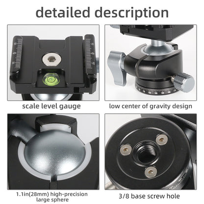 BEXIN LH-28 360-Degree Rotary Camera Stabilizers Panoramic Damping SLR Camera Gimbal, Low Centre Gravity, Load 6Kg