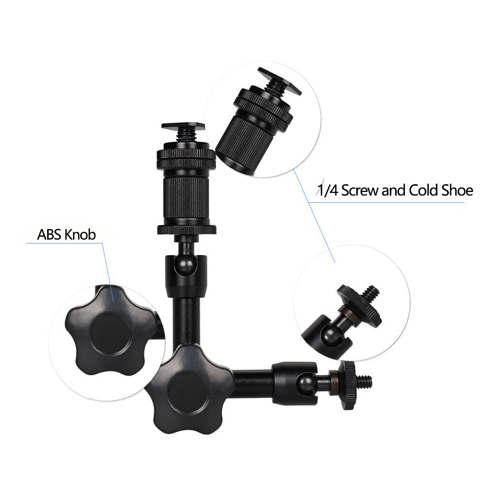 H003 7 Inch Metal Articulating Magic Arm Super Clamp Holder Stand for DSLR Camera Photo Studio